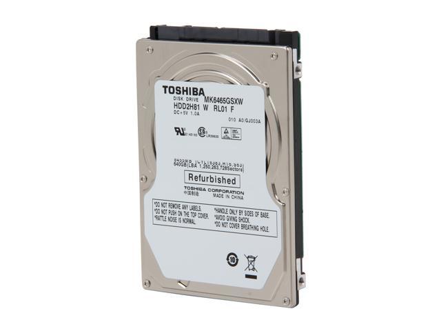 TOSHIBA MK6465GSXW 640GB 5400 RPM 8MB Cache SATA 3.0Gb/s 2.5" Internal Notebook Hard Drive Bare Drive