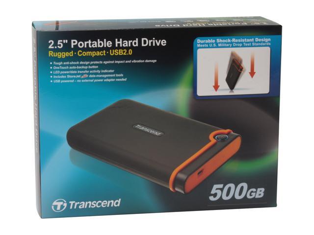 Transcend 500GB External Hard Drive USB 2.0 Model TS500GSJ25M - Newegg.com