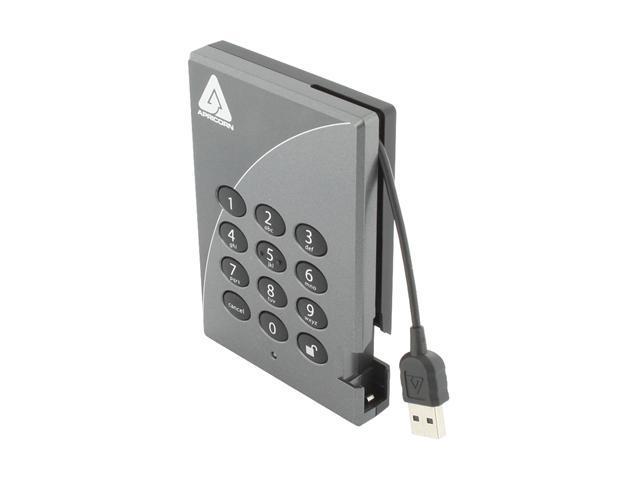 APRICORN 500GB Aegis Padlock Secure 256-bit AES Hardware Encrypted Portable Hard Drive USB 2.0 Model A25-PL256-500