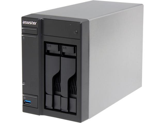 Asustor AS-202T 2-Bay NAS, Intel ATOM Dual Core, 512MB DDR3, GbE x 1, USB 3.0 & SATA III, WoL, System Sleep Mode