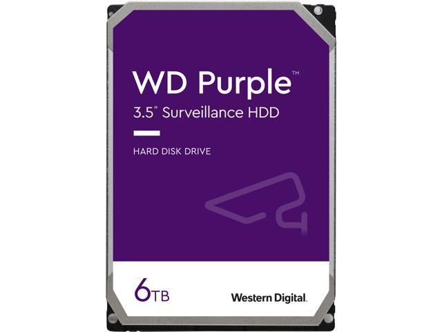 WD Purple 6TB Surveillance Hard Disk Drive - 5700 RPM Class SATA 6Gb/s 64MB Cache 3.5 Inch WD60PURZ