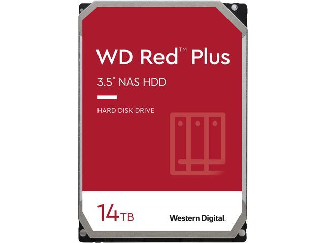 WD Red Plus 14TB NAS Hard Disk Drive - 7200 RPM Class SATA 6Gb/s, CMR, 512MB Cache, 3.5 Inch - WD140EFGX
