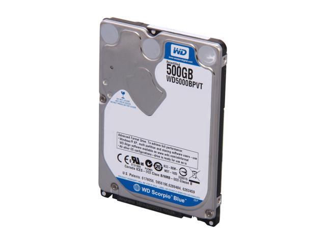 WD Scorpio Blue WD5000BPVT-FR 500GB 5400 RPM 8MB Cache SATA 3.0Gb/s 2.5" Internal Notebook Hard Drive -Manufacture Recertified Bare Drive