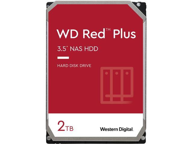 WD Red Plus 2TB NAS Hard Disk Drive - 5400 RPM Class SATA 6Gb/s, CMR, 64MB Cache, 3.5 Inch - WD20EFRX