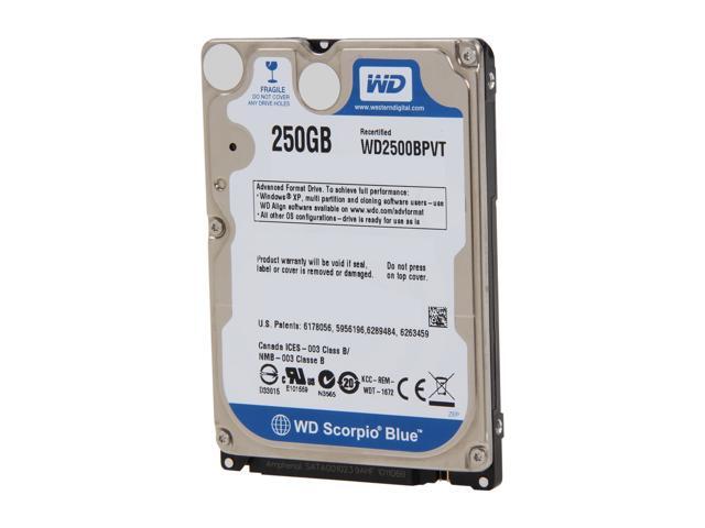 Refurbished: WD Scorpio Blue WD2500BPVT-FR 250GB 5400 RPM 8MB Cache ...