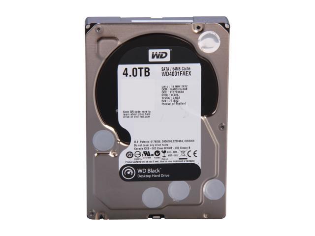 WD Black 4TB Performance Desktop Hard Disk Drive - 7200 RPM SATA 6 Gb/s  64MB Cache 3.5 Inch - WD4001FAEX