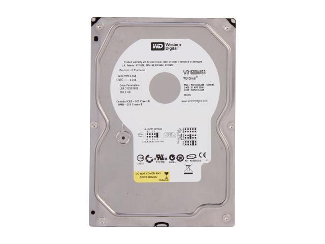 Refurbished: WD Caviar WD1600AABB-56PUA0 160GB 7200 RPM 2MB Cache