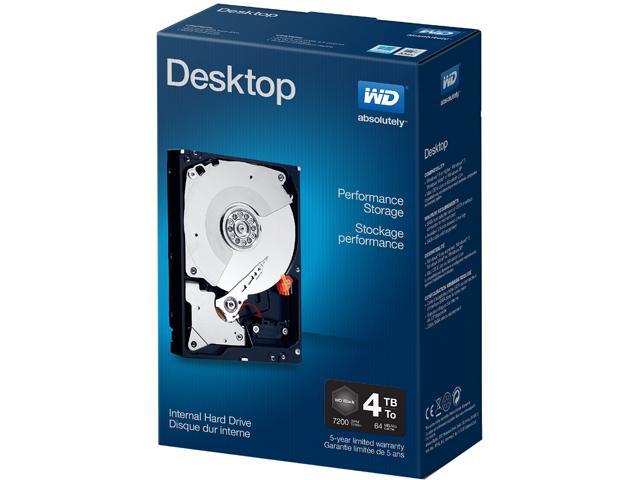 WD Desktop Performance WDBSLA0040HNC-NRSN 4TB 7200 RPM 64MB Cache SATA 3.5" Internal Hard Drive