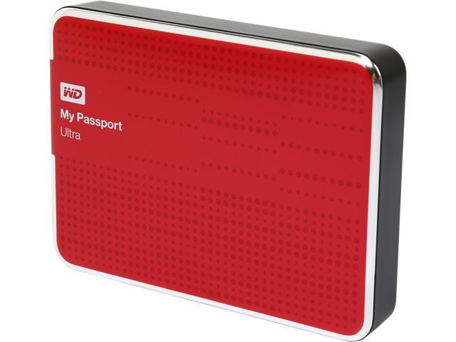 WD 2TB My Passport Ultra Portable Hard Drive USB 3.0 Model WDBMWV0020BRD-NESN Red