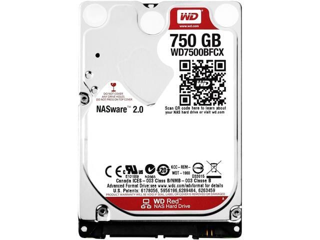 WD Red 750GB NAS Hard Disk Drive - 5400 RPM Class SATA 6Gb/s 16MB Cache 2.5 Inch - WD7500BFCX