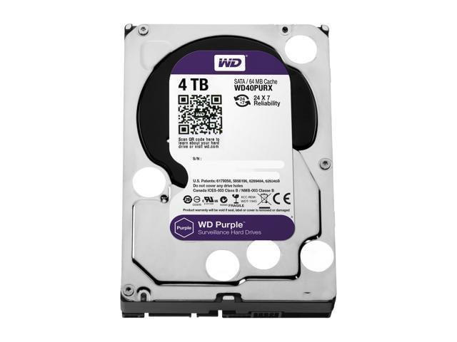 WD Purple 4TB Surveillance Hard Disk Drive - 5400 RPM Class SATA 6Gb/s 64MB  Cache 3.5 Inch WD40PURX