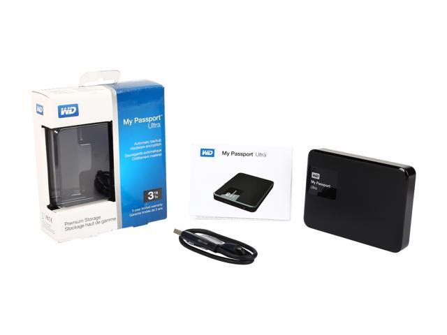 New WDBBKD0030BBK-NESN WD My Passport Ultra 3TB Portable External Hard drive