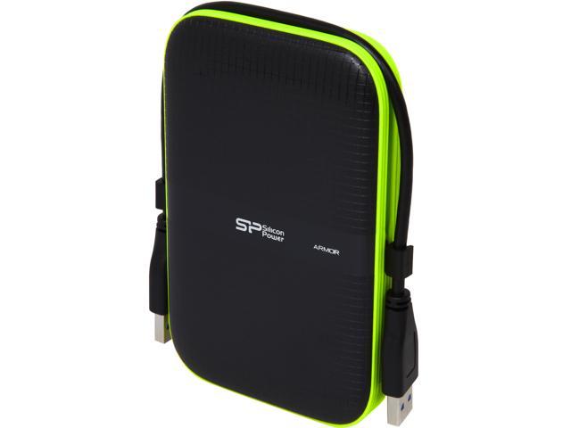 Silicon Power 2TB Armor A60 Shockproof and Water-Resistant Portable Hard Drive USB 3.0 Model SP020TBPHDA60S3K Black