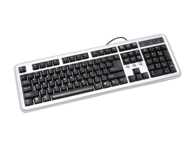 Scythe SCKB04-SV 2-Tone 107 Normal Keys USB + PS/2 Wired Slim Keyboard ...