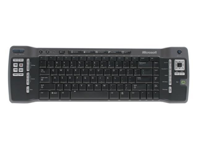 Microsoft Keyboard for MCE ZV1-00010 Black 83 Normal Keys 35 Function Keys IR Wireless Slim Remote Keyboard - OEM