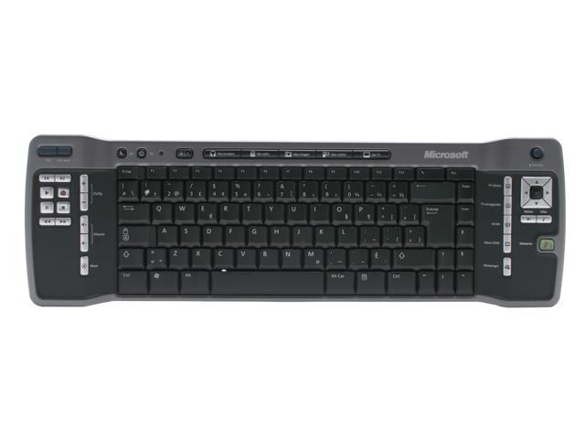 Microsoft French Keyboard for MCE ZV1-00021 Black 85 Normal Keys 36 Function Keys IR Wireless Slim Remote Keyboard - OEM