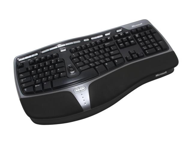 Microsoft Natural Ergonomic 4000 FA5-00003 Black Wired Keyboard ...