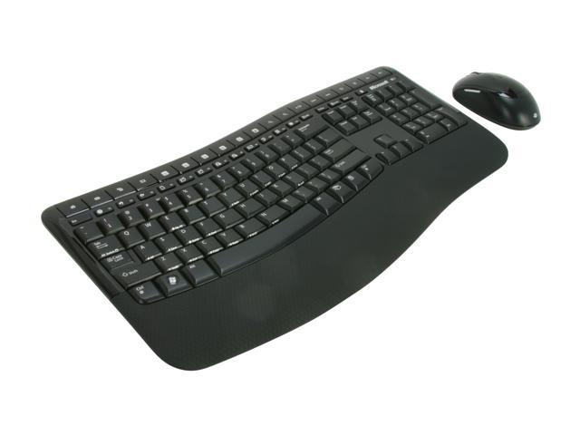Microsoft Wireless Comfort Desktop 5000 CSD-00001 Black 104 Normal Keys USB RF Wireless Ergonomic Keyboard & Mouse
