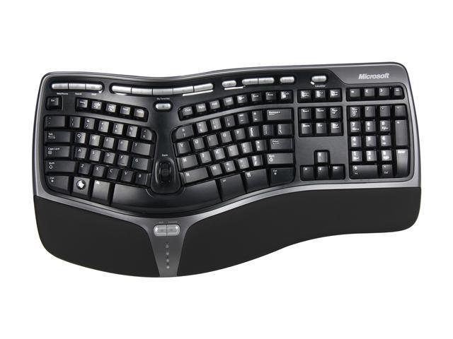 Microsoft Natural Ergonomic Keyboard 4000 5QH-00001 Black Wired ...