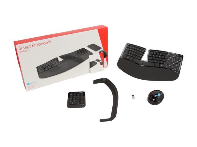 Microsoft Sculpt Ergonomic Wireless Desktop Keyboard and Mouse - L5V-00001,  Black - Newegg.com