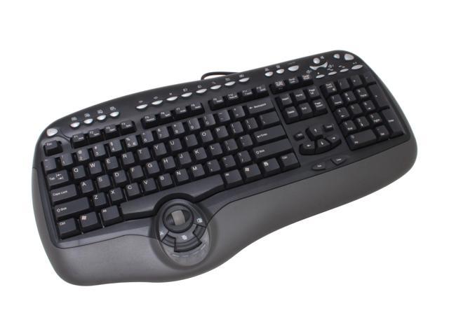 BTC 8190A Black 104 Normal Keys 32 Function Keys PS/2 Ergonomic Smart Office Keyboard