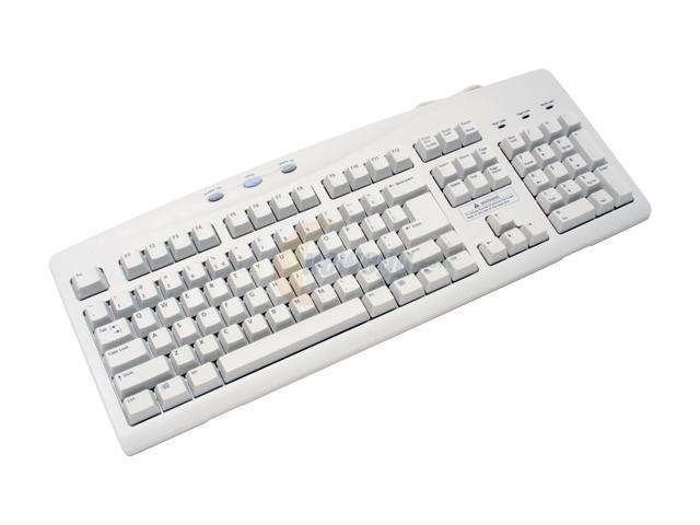 BTC 5126T White 104 Normal Keys 3 Function Keys PS/2 Standard Internet Keyboard - OEM