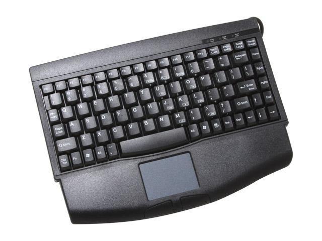 SolidTek ACK-540 KB-540BP5 Black 89 Normal Keys PS/2 Wired Mini Keyboard with TouchPad