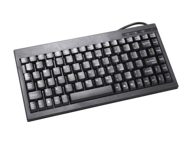 SolidTek KB-595BP Black PS/2 Wired Mini Keyboard