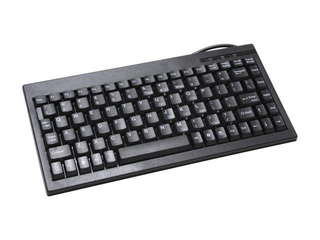 SolidTek KB-595BU Black USB Wired Mini Keyboard