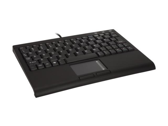 SolidTek KB-3410BU Black USB Wired Super-Mini Keyboard with Built-in Touchpad