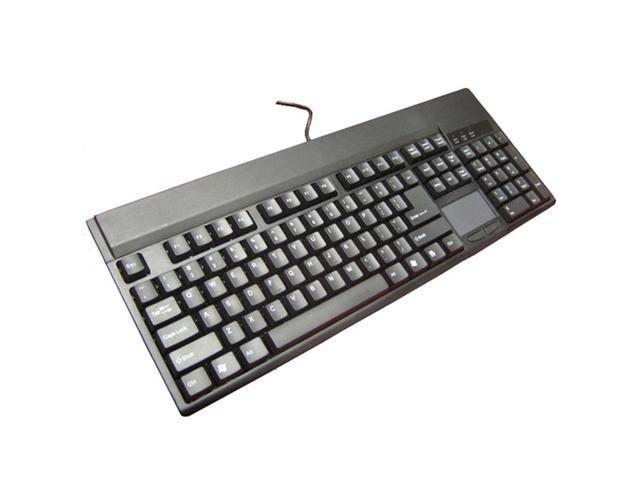 SolidTek KB-7070BU Black 100 Normal Keys USB Wired Standard Keyboard with Built-in TouchPad