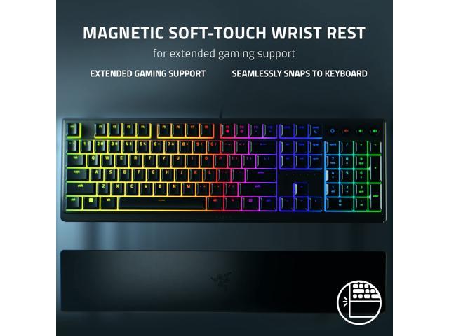 Razer Ornata V3 X Full-Size Wired Membrane Gaming Keyboard for PC, Chroma  RGB, Wrist Rest, Black 