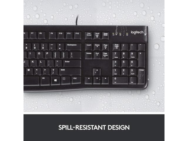 Logitech K120 Wired Keyboard for Windows, Plug and Play, Full-Size, Spill-Resistant, Space Bar, Compatible with PC, Laptop - Black - Newegg.com