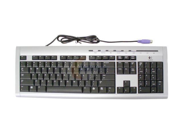 Logitech Ultra X 967353-0403 Silver/Black 104 Normal Keys 6 Function Keys PS/2 Wired Standard Keyboard - OEM