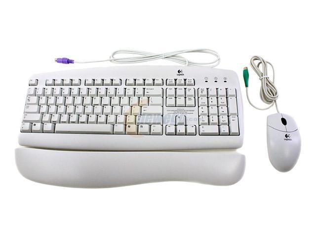 Logitech Deluxe Desktop Bundle 967290-1403 White 104 Normal Keys PS/2 Wired Standard Keyboard - OEM
