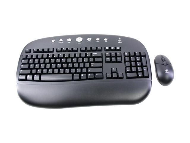 Logitech 967437-0403 Black 104 Normal Keys 7 Function Keys Cordless Desktop Standard Keyboard and Optical Mouse