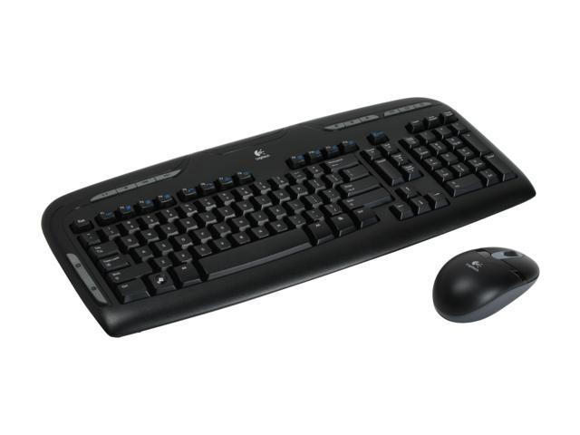 Logitech EX 110 Black 102 Normal Keys 12 Function Keys Cordless Standard Cordless Desktop Keyboard & Mouse Kit