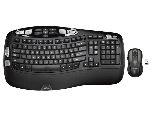 Logitech MK550 Wireless Wave Keyboard and Mouse Combo - Includes Keyboard and Mouse, Long Battery Life, Ergonomic Wave Design, Black