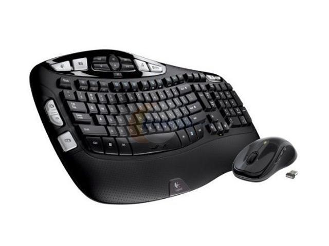 Logitech Keyboard and Mouse 920-002555 Black RF Wireless Ergonomic Keyboard