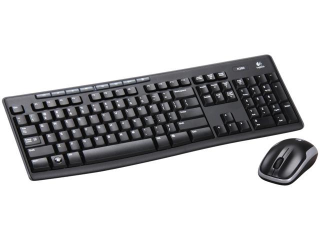 Logitech Wireless Combo MK260 920-002950 Black 8 Hot Keys USB RF Wireless Keyboard -