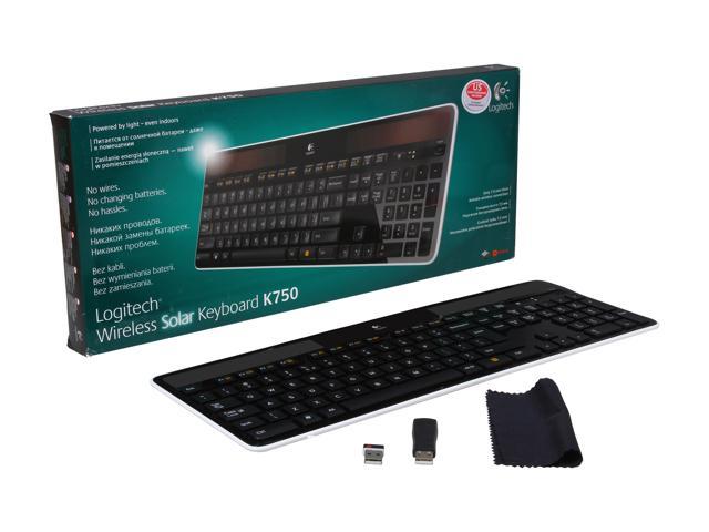 Logitech K750 Solar Keyboard for 2.4GHz Wireless with USB Unifying Ultra-Thin, Compatible with PC, Laptop - Black - Newegg.com