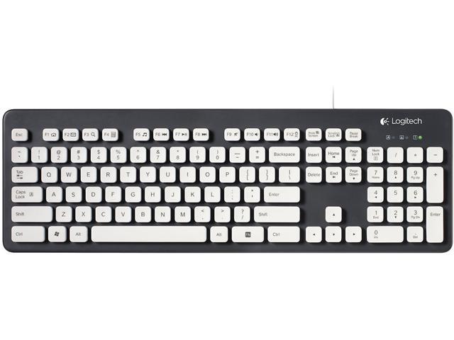 Logitech K310 920 004033 Wired Washable Keyboard Black White Newegg Com