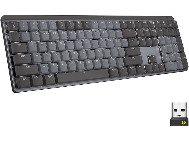 Logitech MX Mechanical Wireless Illuminated Performance Keyboard, Tactile Quiet Switches, Backlit Keys, Bluetooth, USB-C, macOS, Windows, Linux, iOS, Android, Graphite
