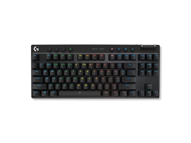 Logitech G PRO X TKL Lightspeed Wireless Gaming Keyboard, Ultra-Portable Tenkeyless Design, LIGHTSYNC RGB, PBT keycaps, Tactile Switches (GX Brown) - Black