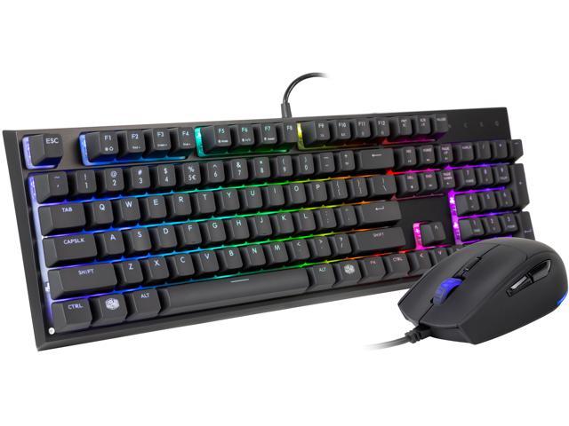 Cooler Master MasterSet MS120 Gaming RGB Keyboard & Mouse, Clicky Mem-chanical Switches, Precision Pixart Sensor with Omron Mouse Switches & On-the-fly DPI settings