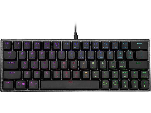 Cooler Master SK620 60% Mechanical Keyboard with Low Profile Red Switches, New and Improved Keycaps, and Brushed Aluminum Design
