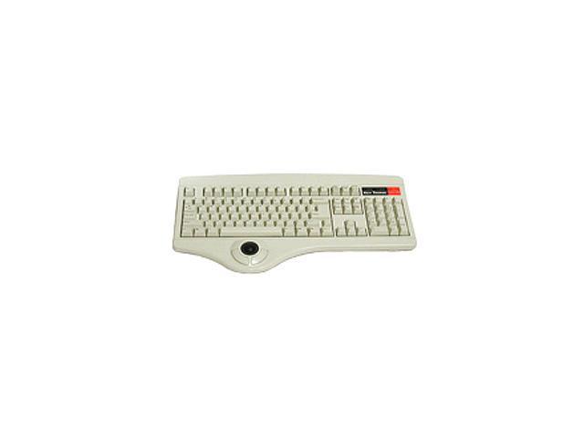 KeyTronic TRACKBALL-U1 Beige 104 Normal Keys USB Wired Keyboard with Integrated Trackball