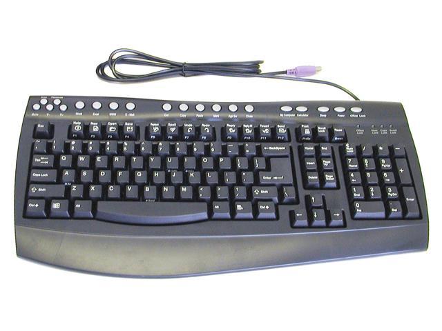 ORtek MCK-6000 BLK Black 103 Normal Keys 20 Function Keys PS/2 Wired Standard Keyboard