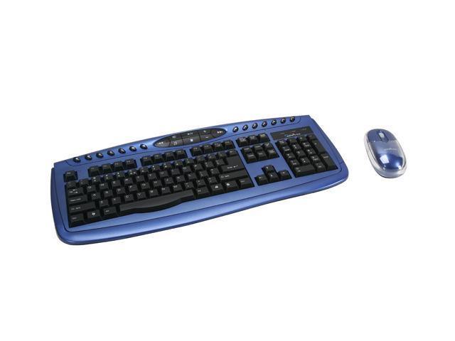 APEVIA KI-COMBO-BL Blue & Black 104 Normal Keys 22 Function Keys PS/2 Standard Keyboard and Optical Scroll Mouse Combo Set