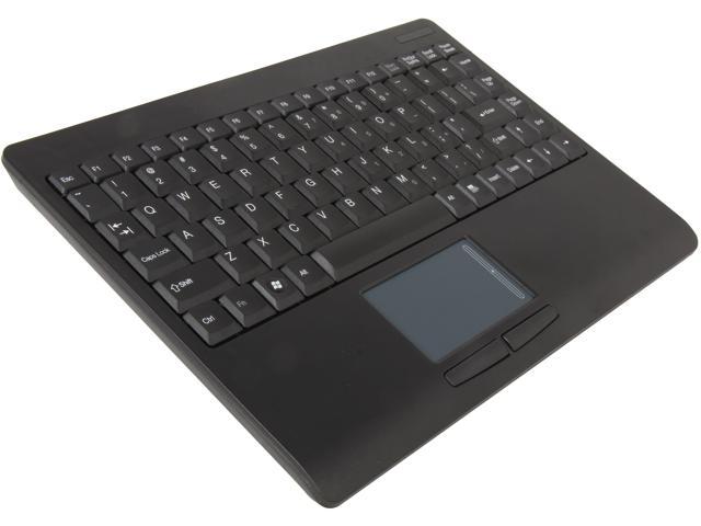 Adesso WKB-4000UB SlimTouch 2.4 GHz RF Wireless Mini Keyboard with Touchpad with min USB receiver and receiver pocket (Black)